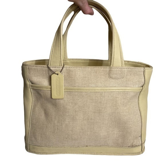 Coach Vintage Leather And Linen Blend Bleeker Tote Bag 6121